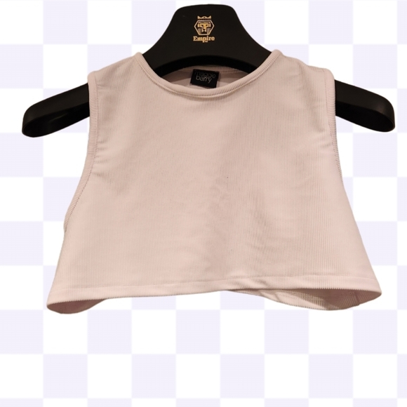 White crop ribbed costom made CROP Top.Size small. - Picture 6 of 6